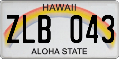 HI license plate ZLB043