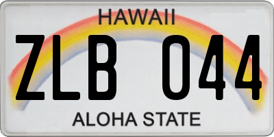 HI license plate ZLB044