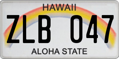 HI license plate ZLB047