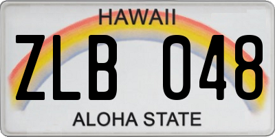 HI license plate ZLB048