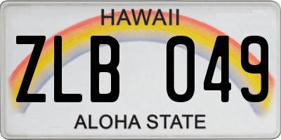 HI license plate ZLB049