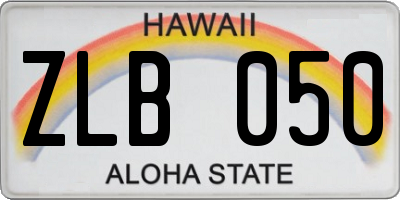 HI license plate ZLB050