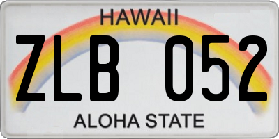 HI license plate ZLB052