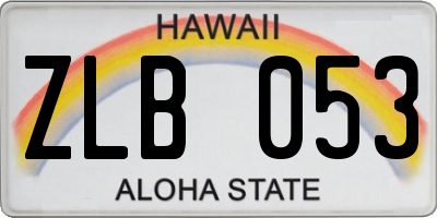 HI license plate ZLB053