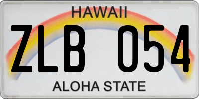 HI license plate ZLB054