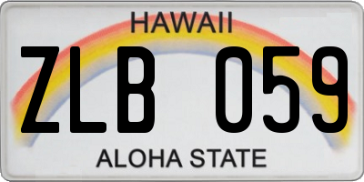 HI license plate ZLB059
