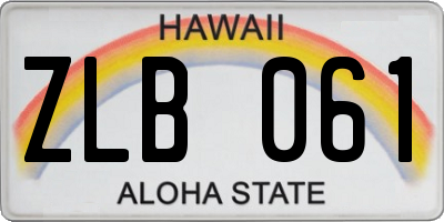 HI license plate ZLB061
