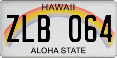 HI license plate ZLB064