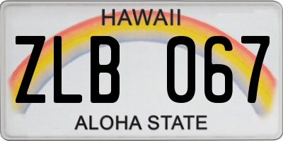 HI license plate ZLB067