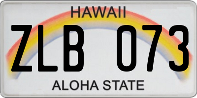 HI license plate ZLB073