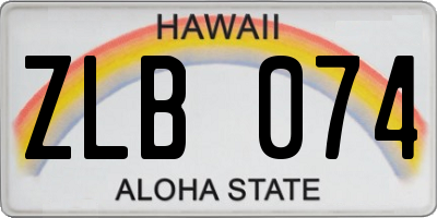 HI license plate ZLB074