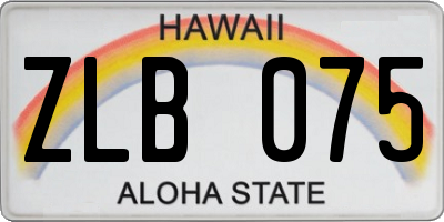HI license plate ZLB075