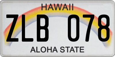 HI license plate ZLB078