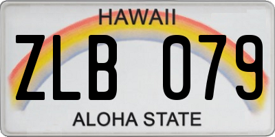 HI license plate ZLB079