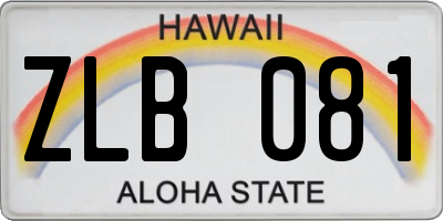 HI license plate ZLB081