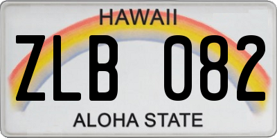 HI license plate ZLB082