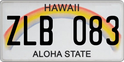 HI license plate ZLB083