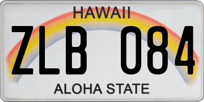 HI license plate ZLB084