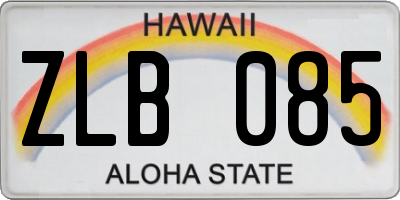 HI license plate ZLB085