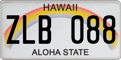 HI license plate ZLB088