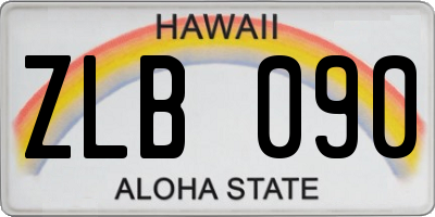 HI license plate ZLB090