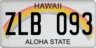 HI license plate ZLB093