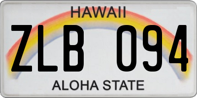 HI license plate ZLB094