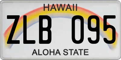 HI license plate ZLB095