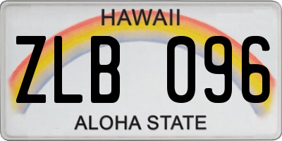 HI license plate ZLB096