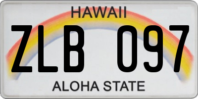 HI license plate ZLB097
