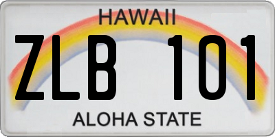 HI license plate ZLB101