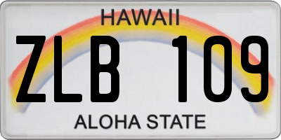 HI license plate ZLB109