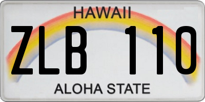 HI license plate ZLB110