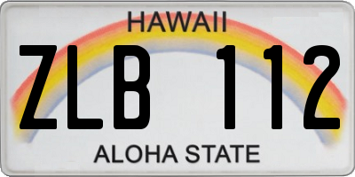 HI license plate ZLB112