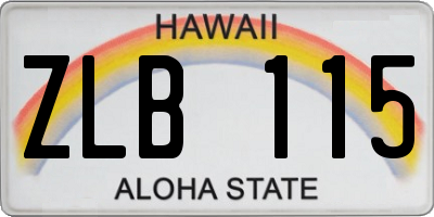 HI license plate ZLB115