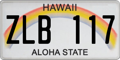 HI license plate ZLB117
