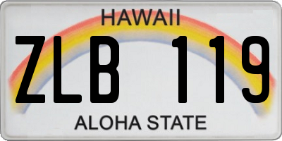 HI license plate ZLB119