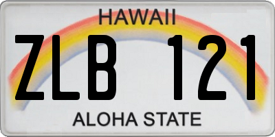 HI license plate ZLB121
