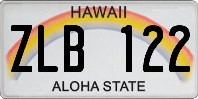 HI license plate ZLB122