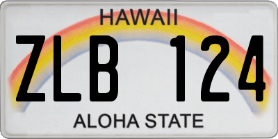 HI license plate ZLB124
