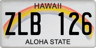 HI license plate ZLB126