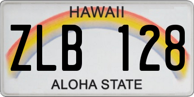 HI license plate ZLB128