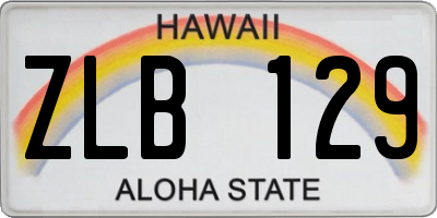 HI license plate ZLB129