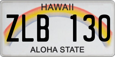 HI license plate ZLB130