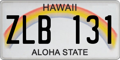 HI license plate ZLB131