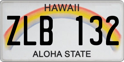 HI license plate ZLB132