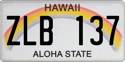 HI license plate ZLB137
