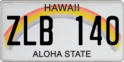 HI license plate ZLB140