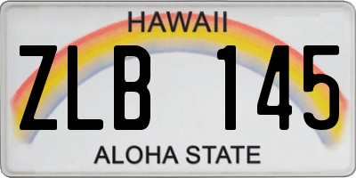HI license plate ZLB145