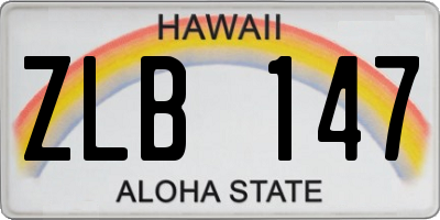 HI license plate ZLB147